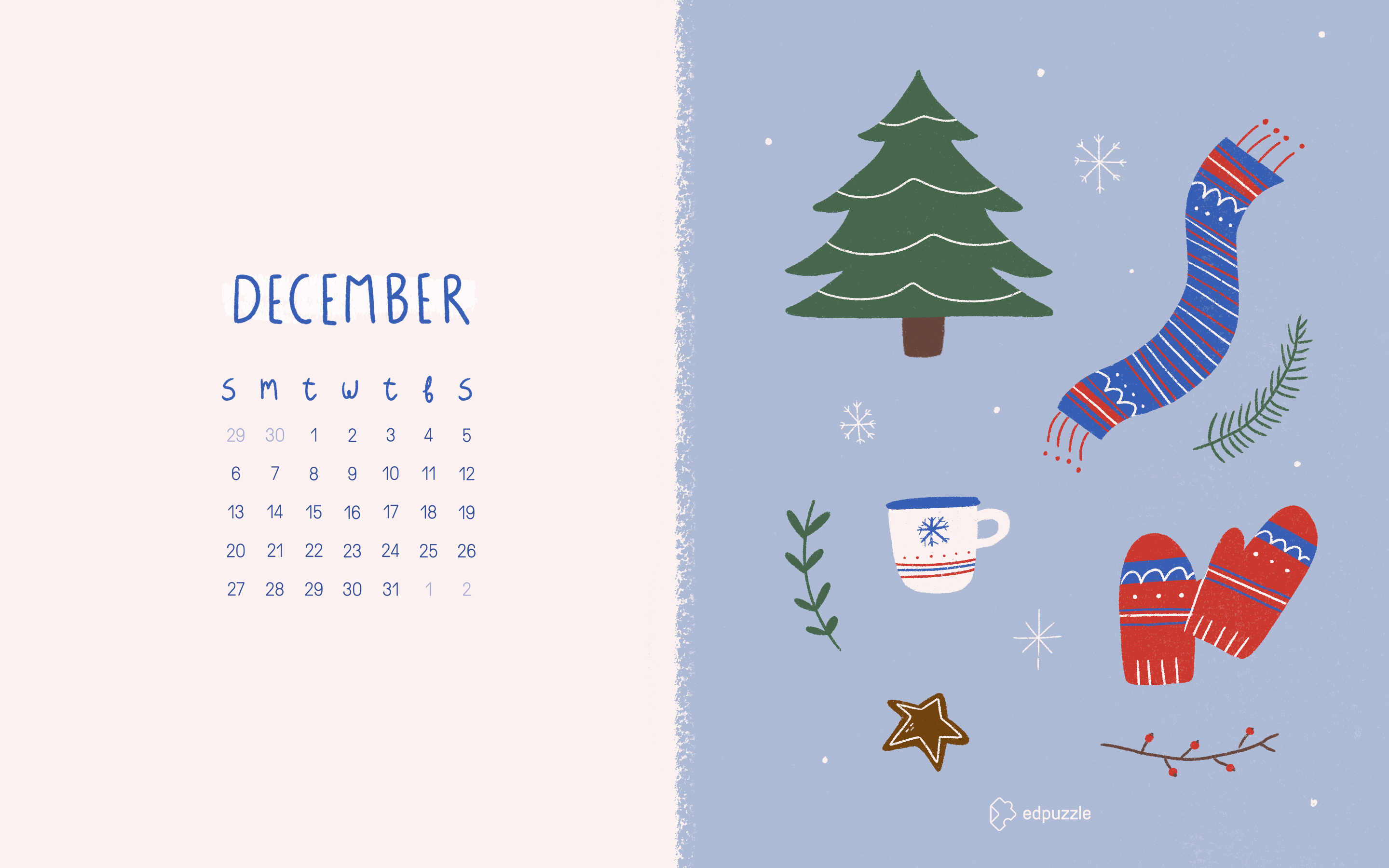 December Calendar Wallpaper | Edpuzzle Blog